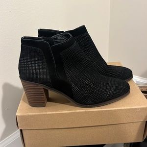 Lucky Brand black cutout ankle bootie. Never worn!